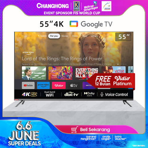 Changhong 55-inch Android Smart TV 4K UHD Digital LED U55H7 PRO