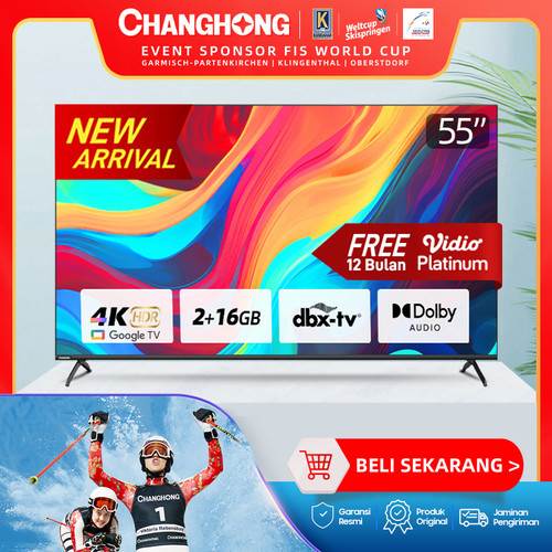 【Google TV】Changhong 55 Inch Smart 4K UHD HDR10+ TV (U55G7N PRO)