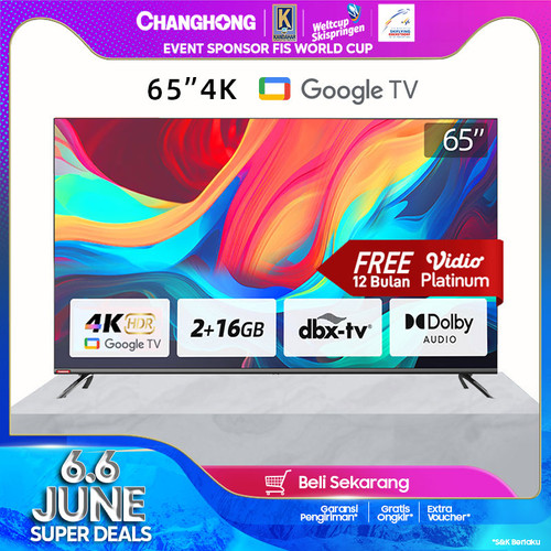 【Google TV】Changhong 65 Inch Smart TV 4K UHD HDR10+ TV (U65H7 PRO)