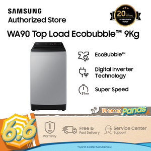 Samsung Mesin Cuci Top Load Inverter Ecobubble 9kg - WA90CG4545BYSE