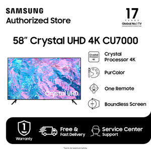 Samsung Smart TV 58" Crystal UHD Crystal Processor 4K - UA58CU7000KXXD