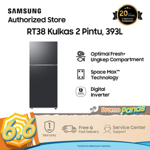 Samsung Kulkas 2 Pintu dengan Ungkep Compartment 393L - RT38CG6420S9SE