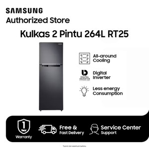 Samsung Kulkas 2 Pintu dengan Coolpack 12 Jam 255L - RT25FARBDB1/SE