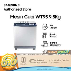 Samsung Mesin Cuci 2 Tabung, 9,5 Kg - WT95H3330MB