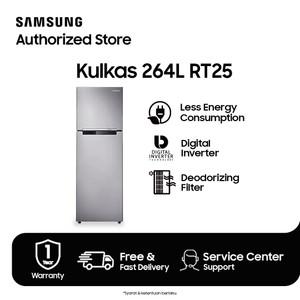 Samsung Kulkas 2 Pintu, 256 L - RT25FARBDSA