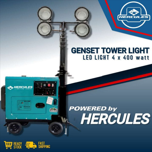 Mobile Tower Light Lampu Proyek LED 4X400 Watt