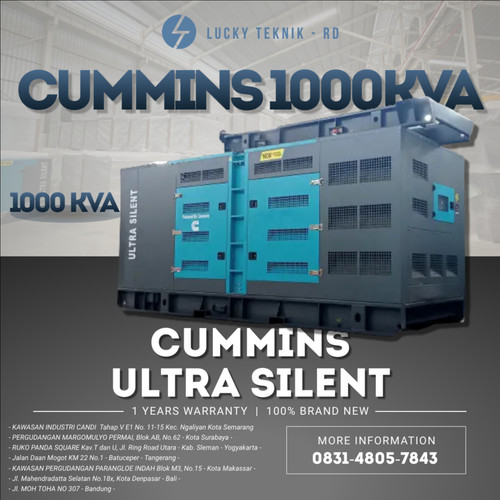 Genset 1000 KVA Silent Genset Cummins Silent Diesel Termurah