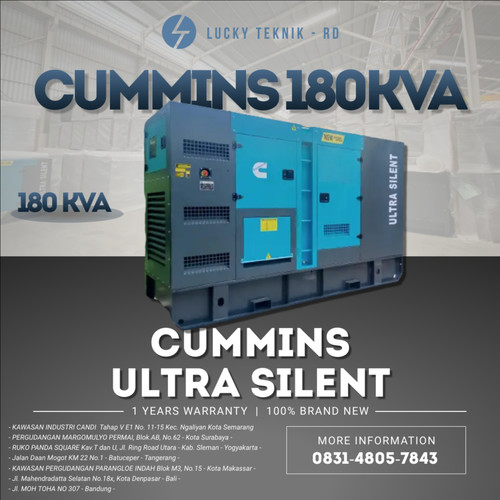 Genset 180 KVA Silent Genset Cummins Silent Diesel