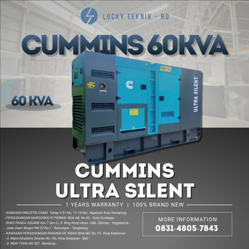 Genset 60 KVA Silent Genset Cummins Silent Diesel