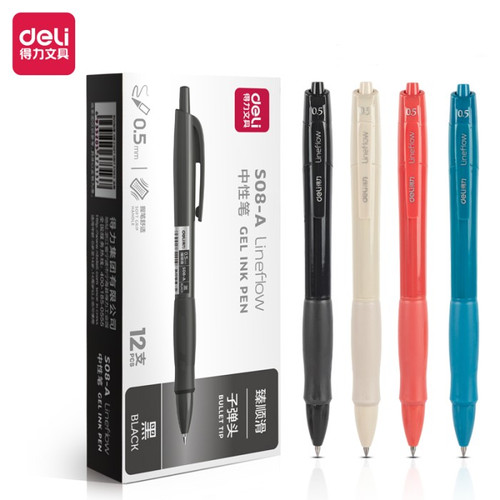 Deli Pulpen Gel Kantor / Office Gel Pen 0,5mm Black S08 A 12 PCS