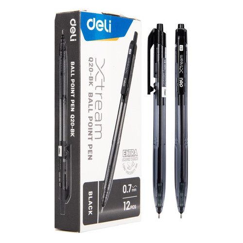 Deli Pulpen / Ball Point Pen Mini tip Black EQ20 12 PCS