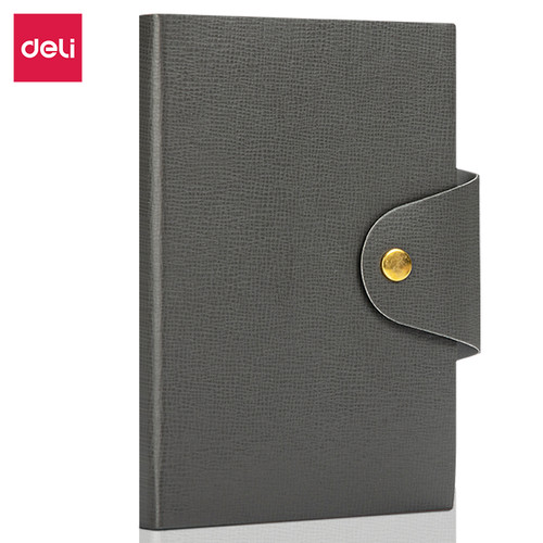 Deli Buku Catatan Sampul Kulit / Leather Cover Notebook A6 A7 96 Lembar Abu-Abu 2226X