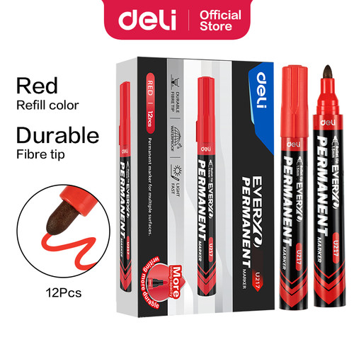 Deli Permanent Marker / Spidol Permanen Tinta Hitam Isi 1 pcs EU217