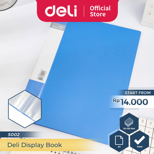 Deli Display Book / Map Clear Holder Document Keeper A4 20 Pocket 5002