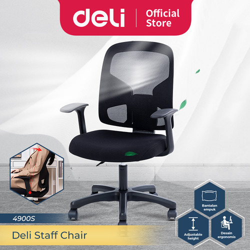 Deli Kursi Kerja / Office Chair Ergonomis Mudah Dirakit 4900S