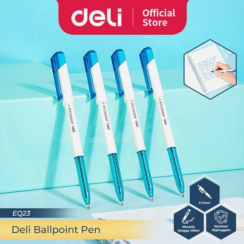 Deli Ballpoint Pen / Bolpoin Pulpen 0.7mm isi 12 pcs EQ23-12PCS