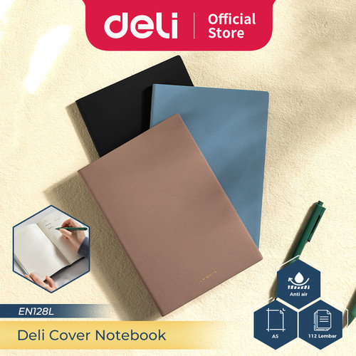 Deli Leather Cover Notebook Kulit A5 96112 Lembar Soft Cover EN128L