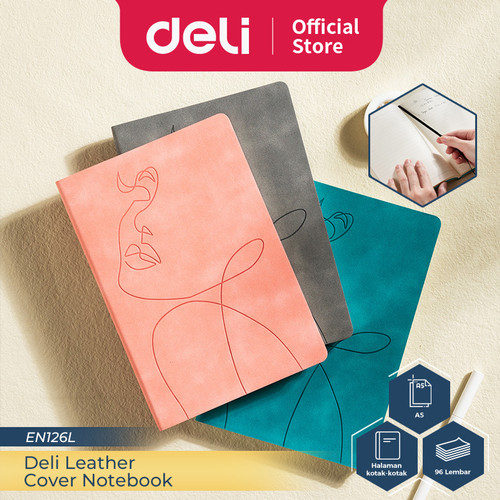 Deli Leather Cover Notebook A5 96 Lembar Corak Elegan EN126L