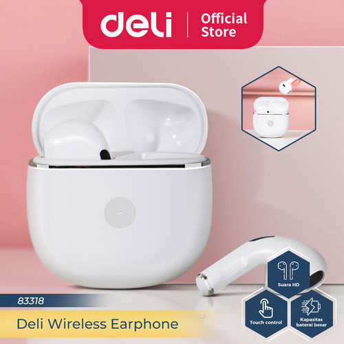 Deli Wireless Earphone Headset Bluetooth TWS Suara HD 83318