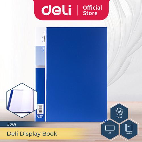 Deli Display Book / Map Clear Holder Document Keeper A4 10 Pocket 5001