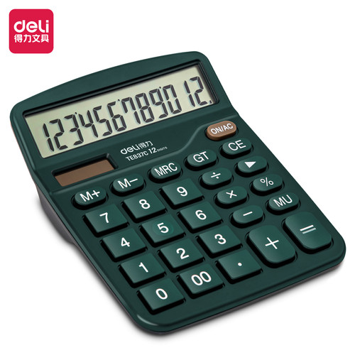 Deli Desktop Calculator / Kalkulator Meja 12 Digit Dual Power TE837C