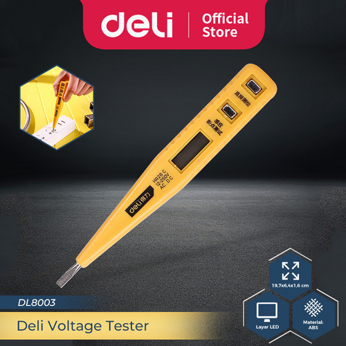 Deli Tools Digital Test Pen Tespen Digital 12-250V AC DC 13 cm DL8003