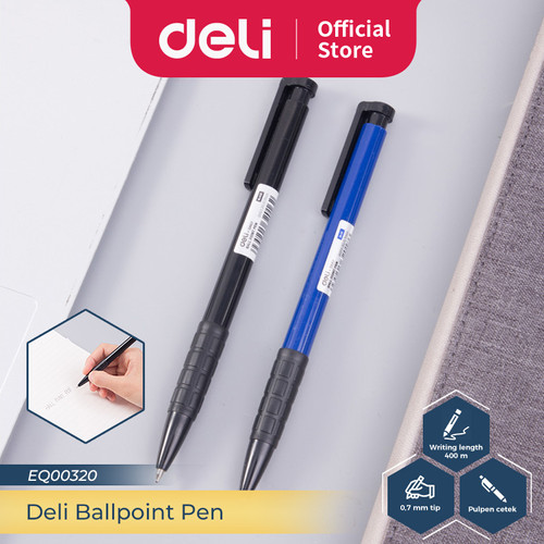 Deli Balpoint Pen Pulpen Cetek 0.7 mm 1 PCS Hitam EQ00320