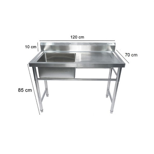 Work Sink Table / Kitchen Sink / Meja Tempat Bak Cuci Piring Dapur Stainless Steel KCS-127HR MUTU