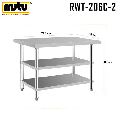 Working table 3 tingkat / meja dapur 2 meter RWT-206C-2