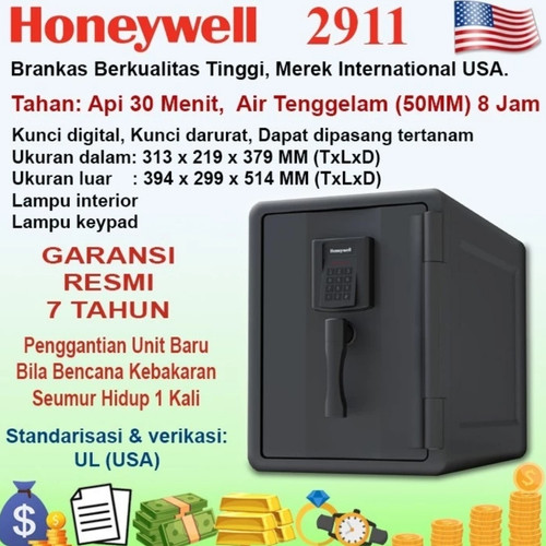 Brankas Anti api dan air Honeywell 2911 Bergaransi 7Tahun