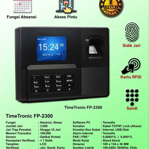 Fingerprint Time Tronic FP-2300 Harga promo