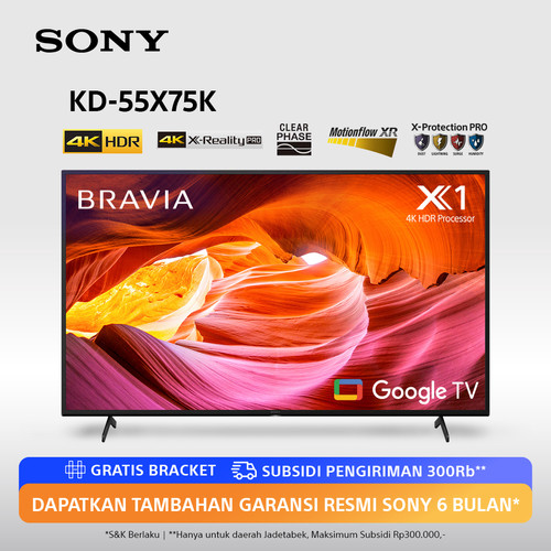 SONY Bravia LED 4K Ultra HD Google TV 55 Inch KD-55X75K - FREE BRACKET