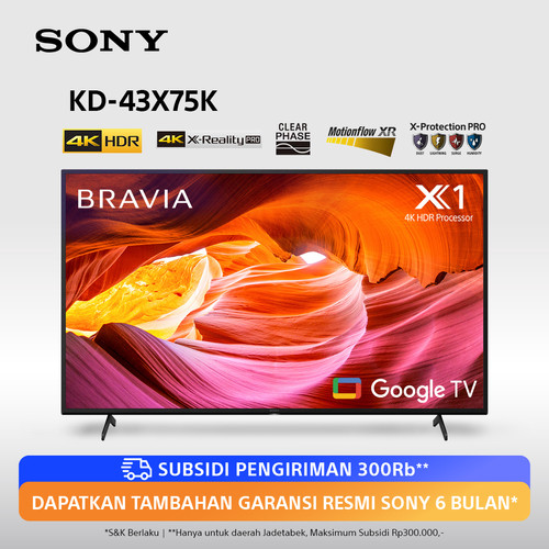 SONY Bravia X75K 43 Inch 4K HDR TV,Smart TV KD-43X75K Original