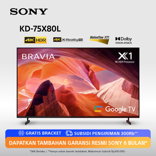 SONY Bravia LED X80L 4K HDR Google TV 75 Inch KD-75X80L