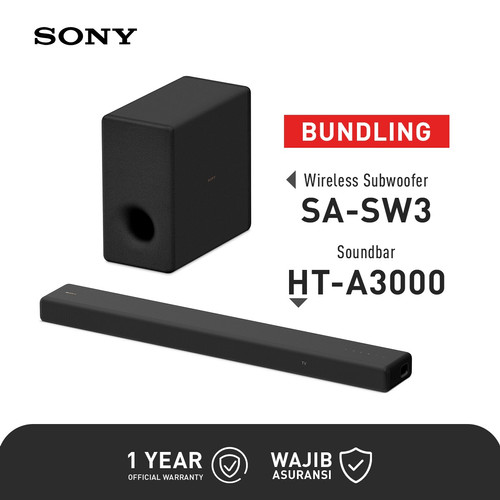 Sony HT-A3000 + SA-SW3 250W 3.1-Channel Dolby Atmos Soundbar