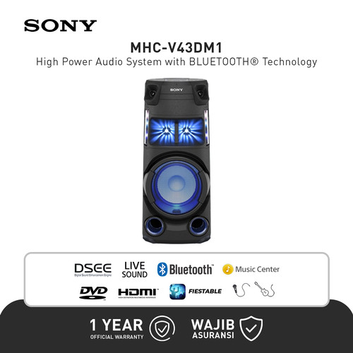 Sony Karaoke Bluetooth Speaker Hifi High Power Audio System MHC-V43D