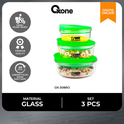 Oxone OX308RO 3pc Glasses Storage Air Vacuum Round