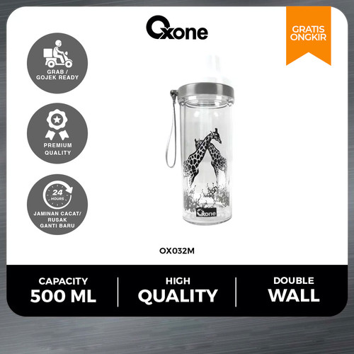 Oxone OX032M Bottle Double Wall Kaca 500ml/Botol Minum/