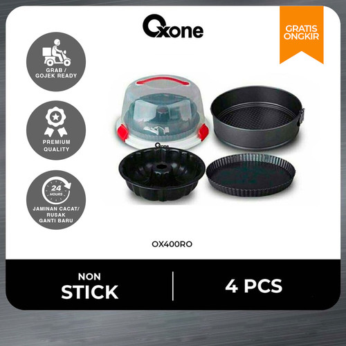 Oxone Baking Set Round 4pcs OX400RO/NonStick/Mudah Dibersihkan/Terbaru