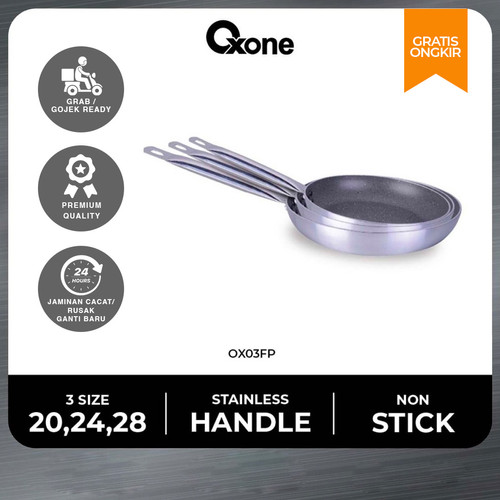 Oxone OX03FP Panci Pan Stainless 3pcs Frying Pan Anti Lengket