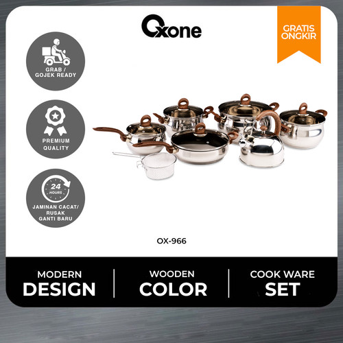 Oxone OX966 Cookware Panci Set Stainless Steel Anti Karat Premium