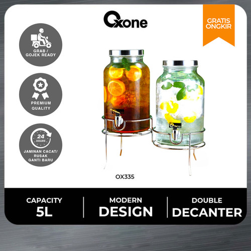 Oxone OX335 Double Decanter Glass WadahToples Air 2x5 L BPA