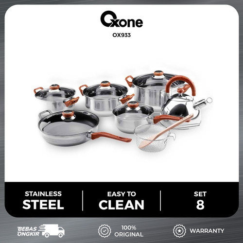 Oxone OX933 Panci Stainless Steel Set Anti Karat Cookware Premium