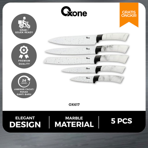 Oxone OX617 Set Pisau Dapur Tajam isi 5 Stainless Anti Karat