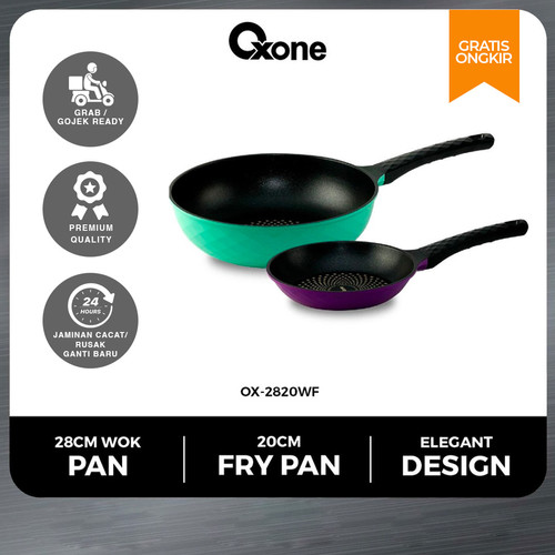 Oxone Green Wok & Purple Fry Pan OX-2820WF