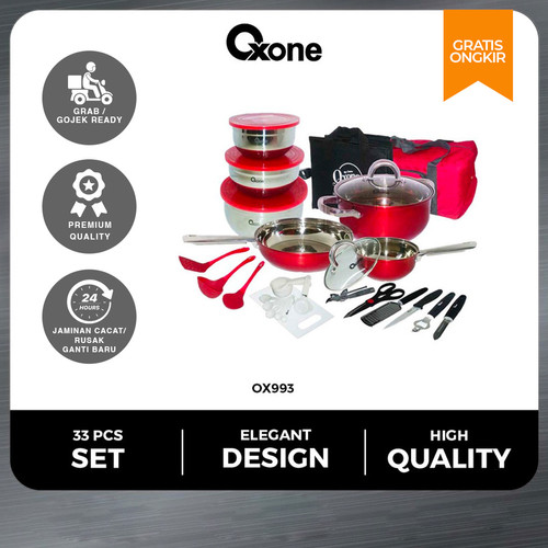 Oxone OX993 Set Panci Peralatan Dapur 33 Pcs Kitchen Tools