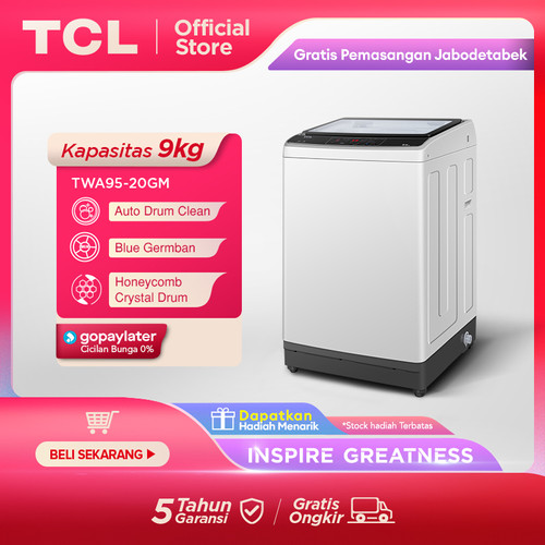 TCL MESIN CUCI TOP LOADING 9kg - TWA95-20GM