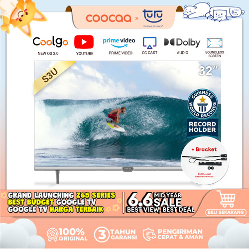 [+ BRACKET] COOCAA 32 inch Digital Smart TV (Model : Coocaa 32S3U)