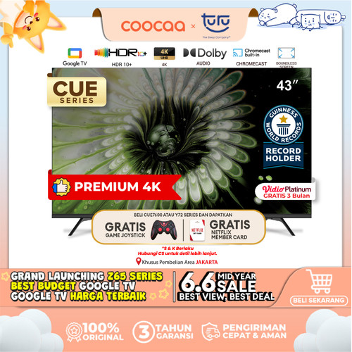 [NEW] [Google TV] COOCAA TV 43 inch - Smart TV (Model : 43CUE7600)