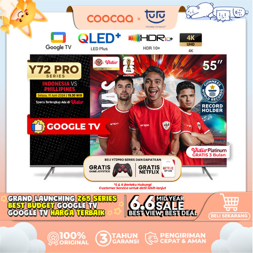 [Google TV] COOCAA 55 Inch Smart LED TV (COOCAA 55Y72PRO)